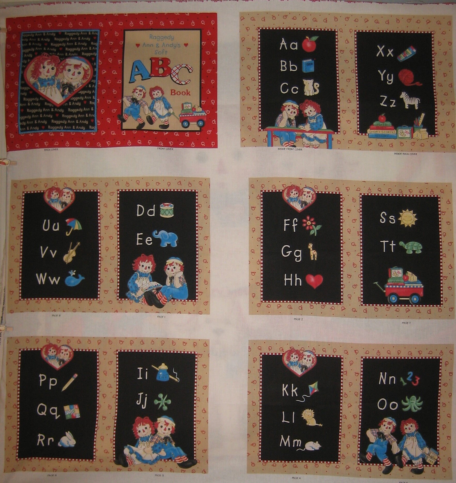 Raggedy Ann and Andy soft Cloth Book for Springs ( Daisy Kingdom # 4216 )