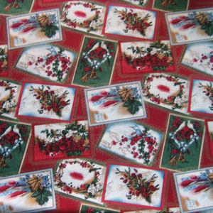 Tessuto per cartoline natalizie vintage vittoriane, "Heirlooms", di Hoffman International (18 x 44 pollici)