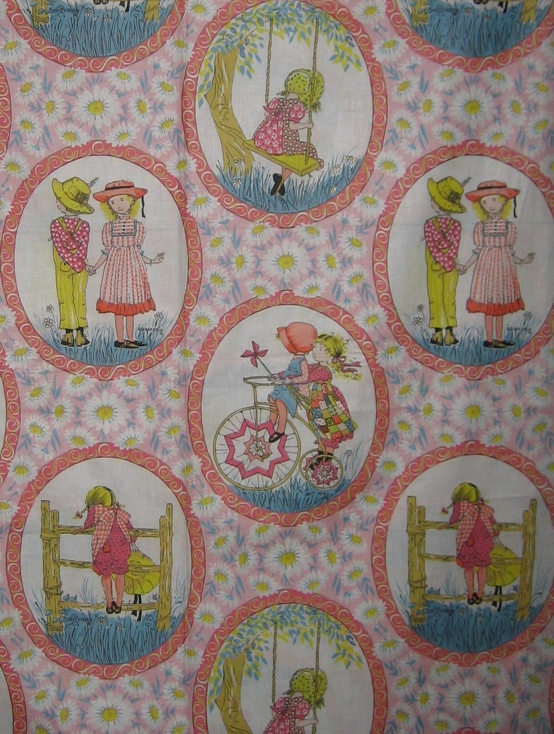 Holly Hobbie Poly Cotton Blend Fabric Retro Vintage Fabric American
