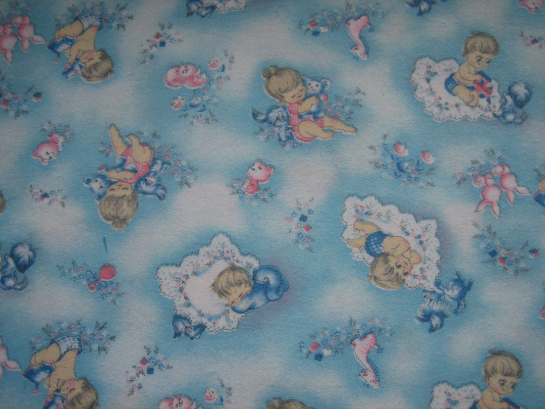 Baby Girl and Boy Flannel Fabric Unbranded 36 X 36 Inches Etsy