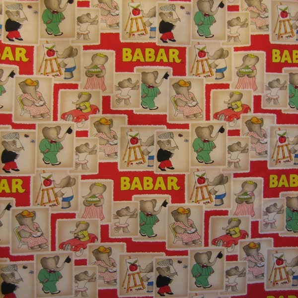 Babar the Elephant fabric ( # 35500101 ) Camelot fabrics ( by the half yard )