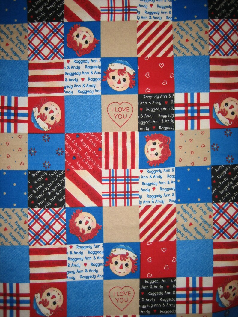 Raggedy Ann and Andy quilt patch 4136 for Daisy Kingdom Simon & Schuster FLANNEL BTHY image 1