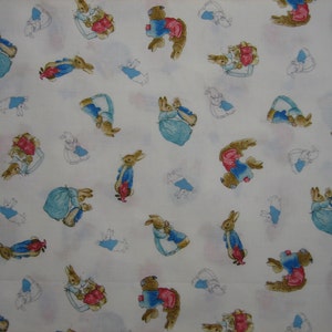 Peter Rabbit and Mrs Rabbit fabric Quilting Treasures (18 x 44 inches )