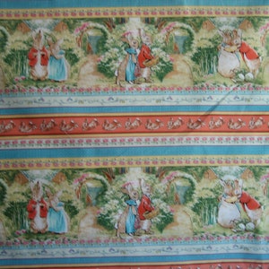 Beatrix Potter Flopsy Bunny fabric Quilting Treasures ( 18 x 44 inches ) 2008