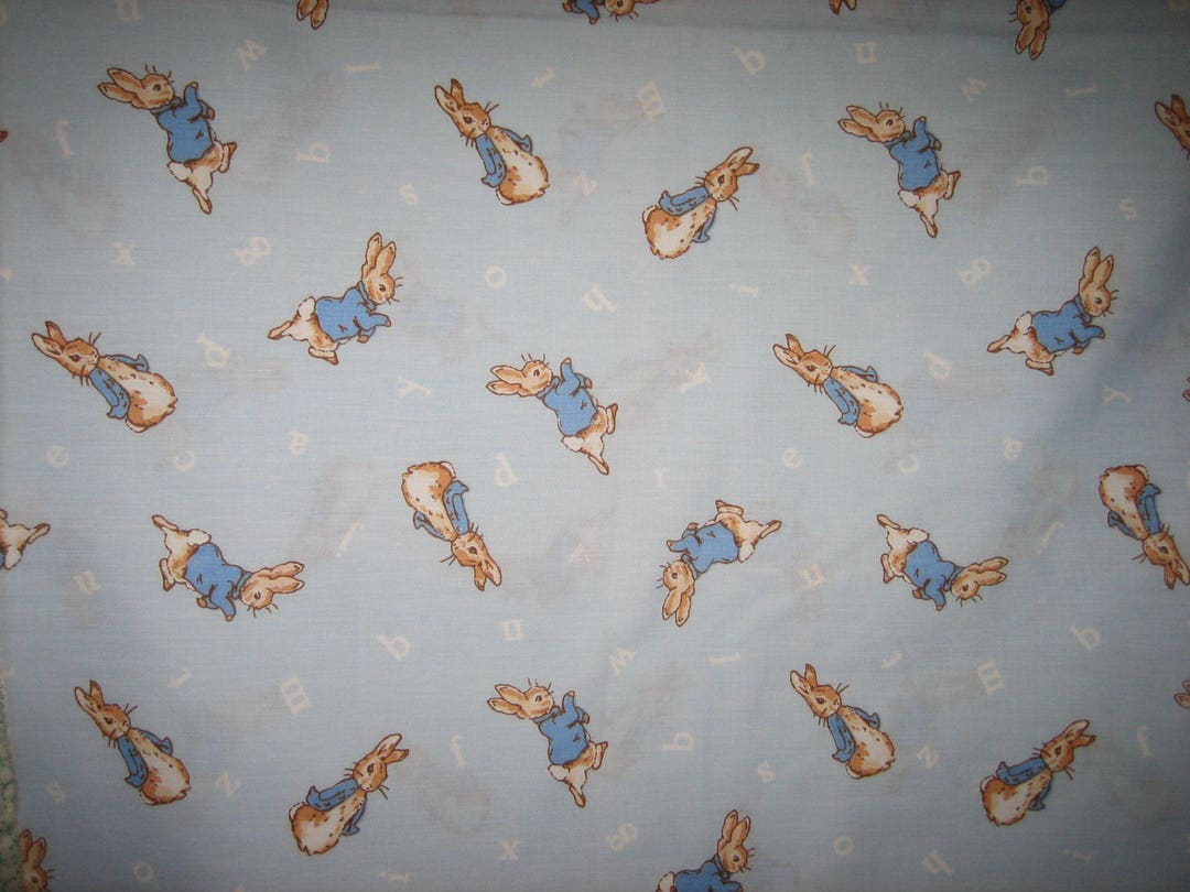 Beatrix Potter Peter Rabbit FLANNEL Fabric With Abcs ( 18 X 44 Inches ...