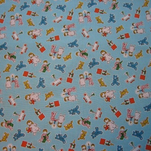 Windham Fabrics, &quot; Christmas Morning &quot; Candy cane Lane, by Whistler Studios Patt # 51261-2 ( blue ) 18 x 44 inches