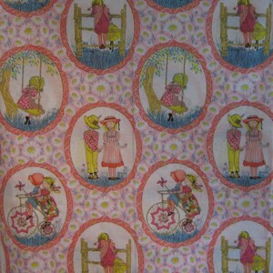 VERY RARE : Holly Hobbie poly cotton blend fabric retro vintage fabric American Greetings corp, by Manes Fabrics Co, 64 x 44 inches image 2