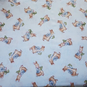 Peter Rabbit Beatrix Potter, Frederick Warne, on blue background, 2005 ( 18 x 44 inches )