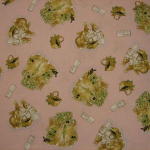 Flopsy, Mopsy and Cotton-tail Beatrix Potter pink background ( 18 x 44 inches  )