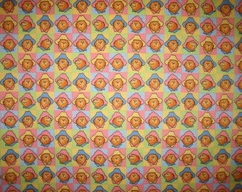 RARE Paddington Bärenkopf Porträt Stoff von Quilting Treasures ( 18 x 44 inches) Pastell Version