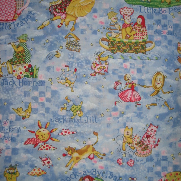 Nursery Rhymes Hoffman International on blue background ( 18 x 44 inches )