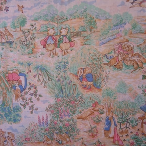 Beatrix Potter character fabric 1995 Frederick Warne ( 18 x 44 inches)