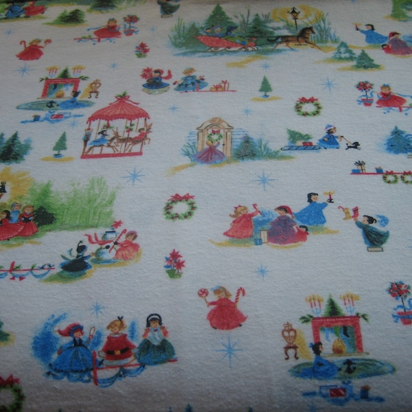 Christmas Children's Holiday Winter Scenes unbranded flannel ( 18 x 44 inches )