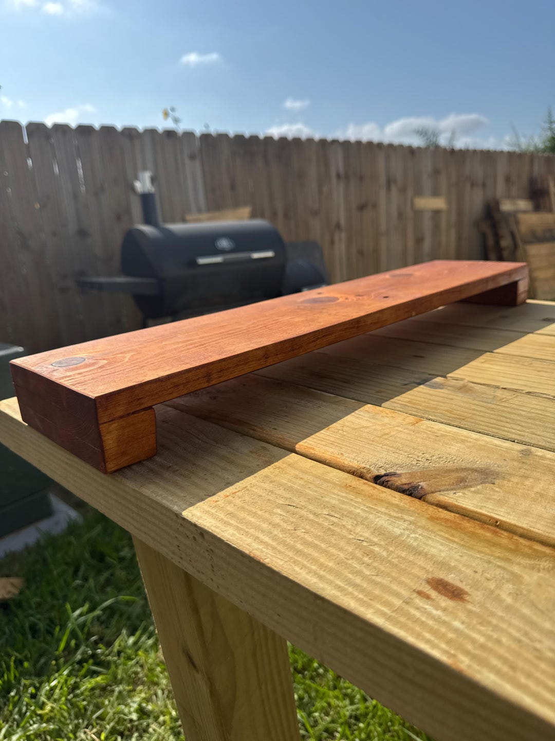 Long Wooden Pedestal for Home Decor Table Display Wood Riser for ...