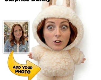 Portachiavi di peluche personalizzato con la faccia di Labubu – Simpatico portachiavi pasquale con espressione AI