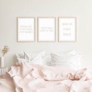Printable Motivational Wall Art Bundle | Dorm Room Decor for Students | Study Inspiration | Set of 5 Digital Downloads