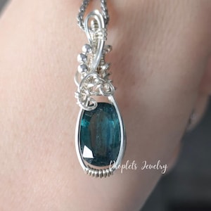 Faceted Kyanite and Silver Pendant