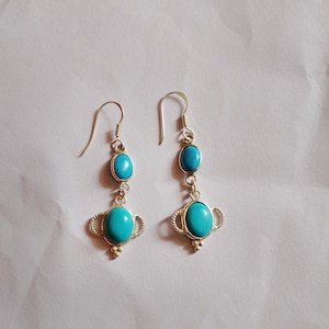 Natürliche Türkis Silber Ohrring 925 Sterling Silber handmade silber ohrring baumeln ohrringe set geschenk für frauen