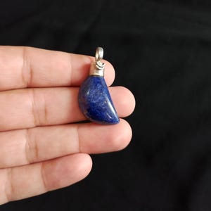 Natural Lapis Lazuli Pendant in 925 Sterling Silver – Handmade  Necklace Gemstone Jewelry gift for her