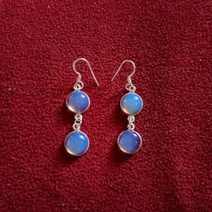 Silver Opalite Earrings handmade 925 silver earring gift for women