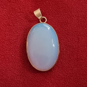 opalite 925 sterling silver pendant, Oval Opalite pendant, Opalite  necklace gift for her genuine pendant