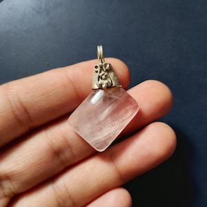 Natural/Rose Quartz Pendant 925 Sterling Silver Pendant Rose Quartz Gemstone Pendant Gift For him Rose Quartz.genuine pendant unique design