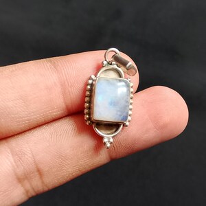 Natural Moonstone Pendant in 925 Sterling Silver | Spiritual Healing Jewelry | Gift for Women&quot; small pendant