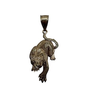 Sterling Silver Panther Tiger Cougar Lion Pendant PK 925 Jungle Cat Animal