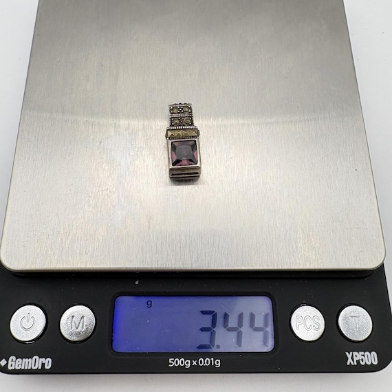 Sterling Silver 925 Amethyst Rectangle Pendant 0.… - image 5