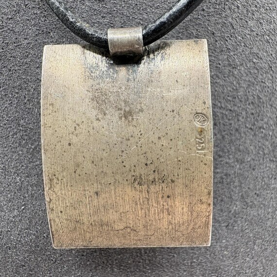 Sterling Silver 925 Amber Style Rectangular Penda… - image 3