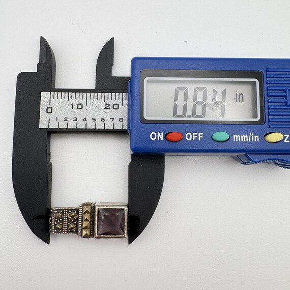 Sterling Silver 925 Amethyst Rectangle Pendant 0.… - image 4