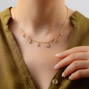Collar con letra personalizada para mujer: colgante de acero inoxidable personalizado, regalo con dije inicial