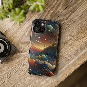 Cosmic Landscape Tough Phone Cases for Galaxy Lovers, Durable Phone Protection, Artful Case for Gifts, Galaxy-Themed Accessory - iPhone 15