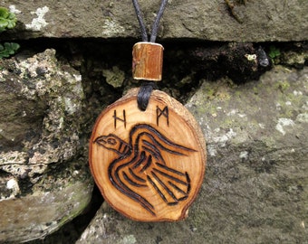 Viking Raven Pendant * Norse jewellery * Odins Ravens *  Hugin Munin *