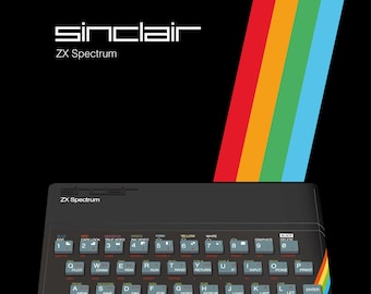 Retro ZX Sinclair Spectrum Computer 48k / Pink Floyd Dark Side of