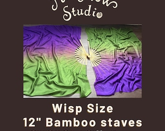 Wisp Size CUSTOM Silk Fans ~ 12" Bamboo staves, standard size ~ 3-7 week creation time ~ in your choice of colours & edge finish