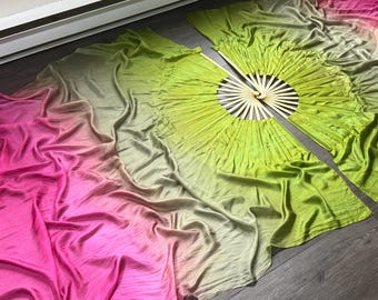 PRE-ORDER Tangled Silk Fan set - made to order 4-6 weeks, your choice of stave size and silk length