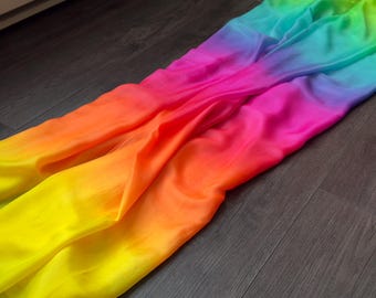 PRE-ORDER Tropical Fae with yellow tips variation, UV Silk Fan set, made to order (4-8 weeks) custom in your choice of length and stave size