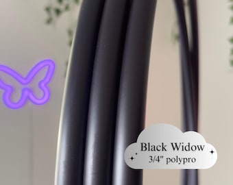 Aro de polipropileno Black Widow de 3/4" hecho a medida. Fabricado a pedido en el tamaño que usted elija. Aro de polipropileno liviano para danza y artes fluidas.