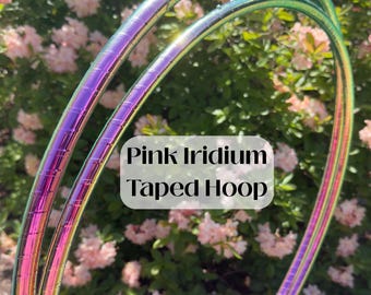Bambolê rosa irídio com fita adesiva - Tamanho personalizado - HDPE ou polipropileno - 5/8", 3/4" ou 11/16" - Bambolê leve para dança e artes cinéticas