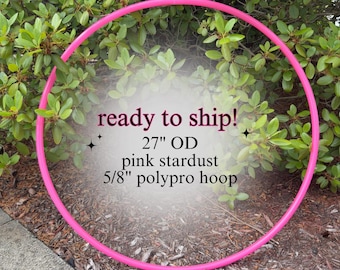 27" Pink Stardust Polypro 5/8" Hoop, pre-made ready to ship - lightweight hoop for flow arts dance, stardust glitter tubing, sparkly hoop