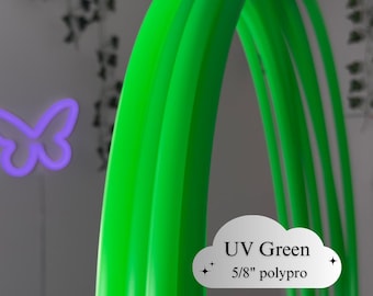 Aro de polipropileno verde UV de 5/8" hecho a medida: aro liviano para danza y artes fluidas