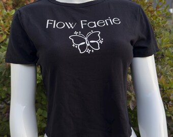 Flow Faerie crop top - 95% fitted stretchy crop top - Fae Flow Studio apparel - designed & handmade in house