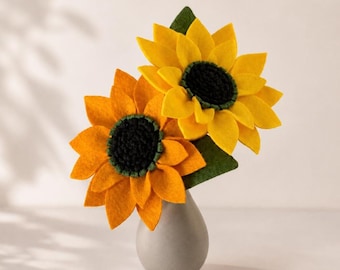 Felt SUNFLOWERS | Handmade Floral Décor - 5" Bloom | Forever Flowers