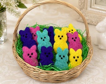 Needle-Felted PEEPS | Handmade | Easter Decor | Pin | Vent Clip | Magnet | Stem