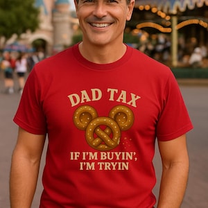 T-shirt Dad Tax Mickey Pretzel – grappig Disney Dad-shirt voor liefhebbers van parken, vaderdag en snacks