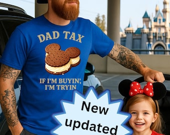 Camiseta divertida de Disney para papás: sándwich de helado de Mickey Mouse con el lema "Impuesto al papá" – Camiseta divertida de Disney para papás