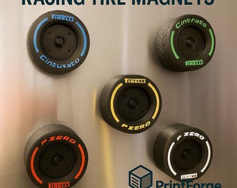 F1 Racing Tire Fridge Magnets | Motorsport-Inspired 3D Printed Gift