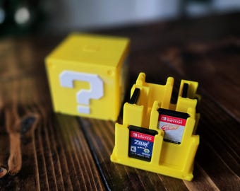 Switch “?” Block Game Holder – Holds 16 Cartridges | Secure Button-Release | Multicolor