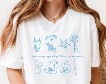 Summerween T-Shirt: Spooky Halloween Beach Tee